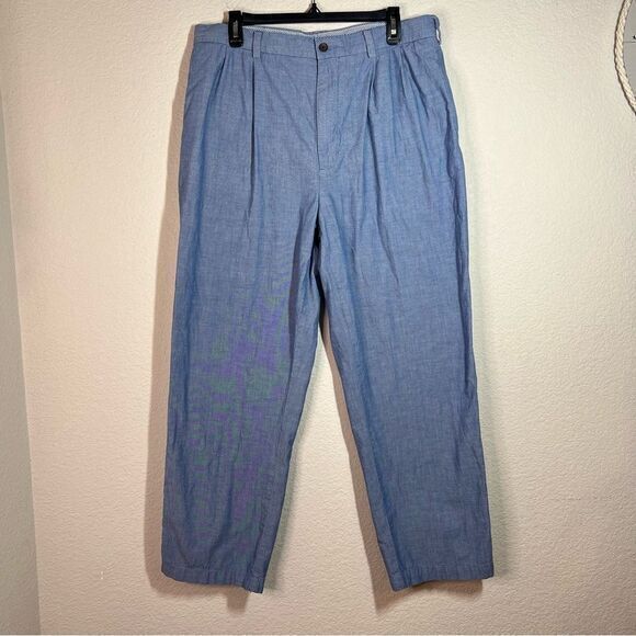 Daniel Cremieux Other - Daniel Cremieux Blue Straight‎ Leg Pleated Classic Chino Pants Men’s Size 35x30